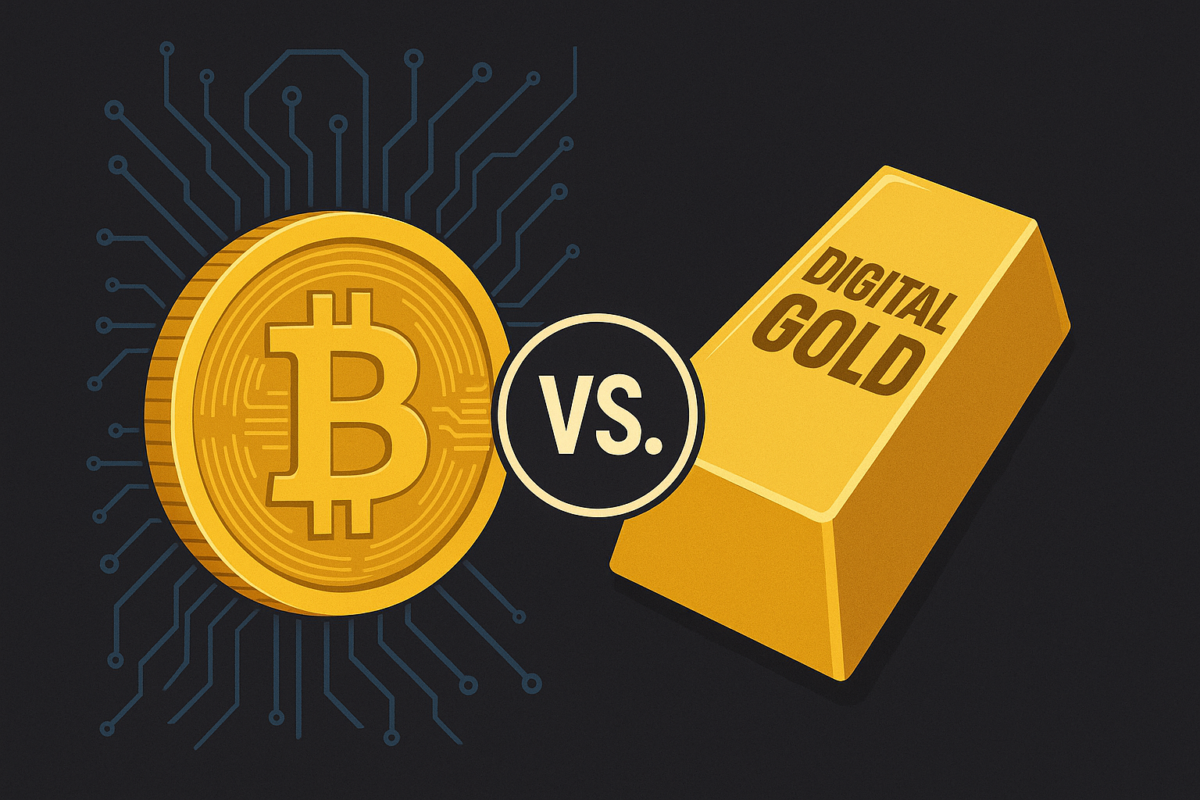 Bitcoin and gold comparison visual