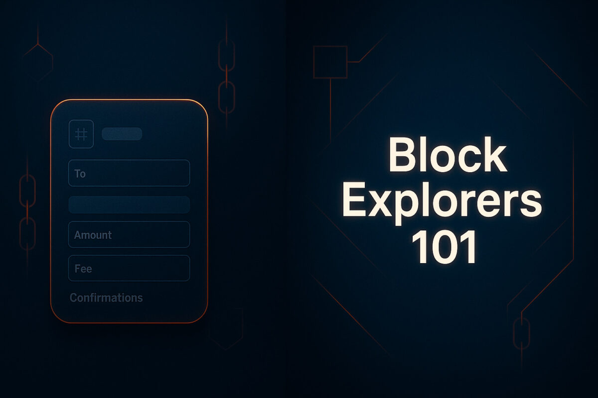 Block explorers and transaction tracking in My Crypto Guide dark style