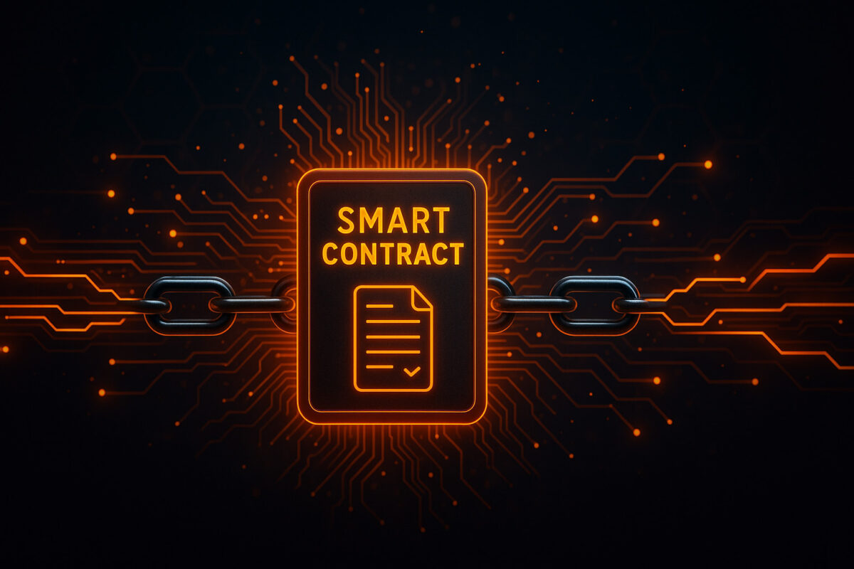 Smart contracts explained in simple terms with digital agreement visuals