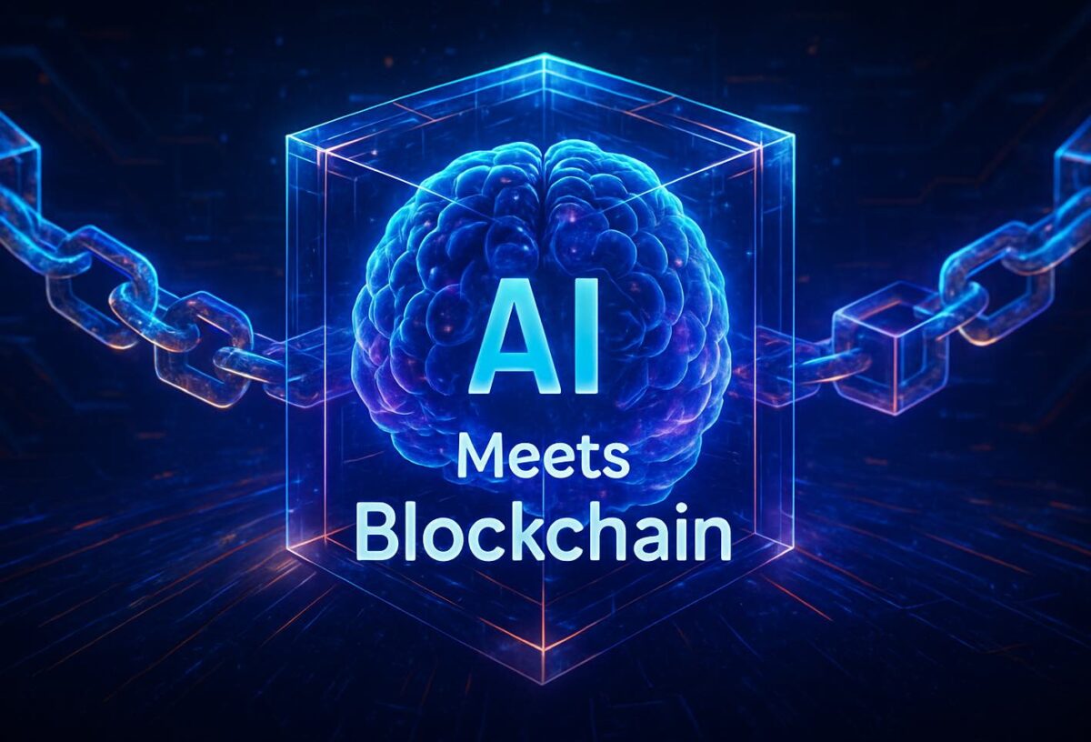 AI meets blockchain abstract digital artwork