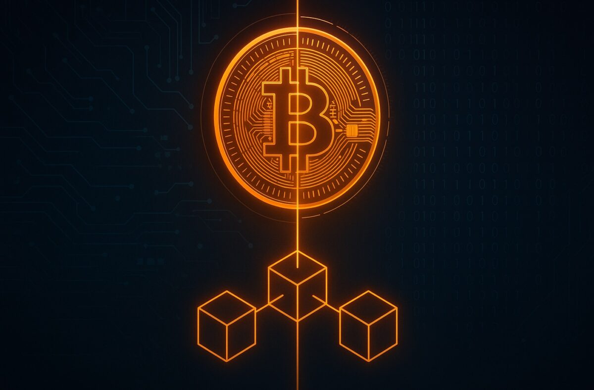 Futuristic visual representing the Bitcoin halving event