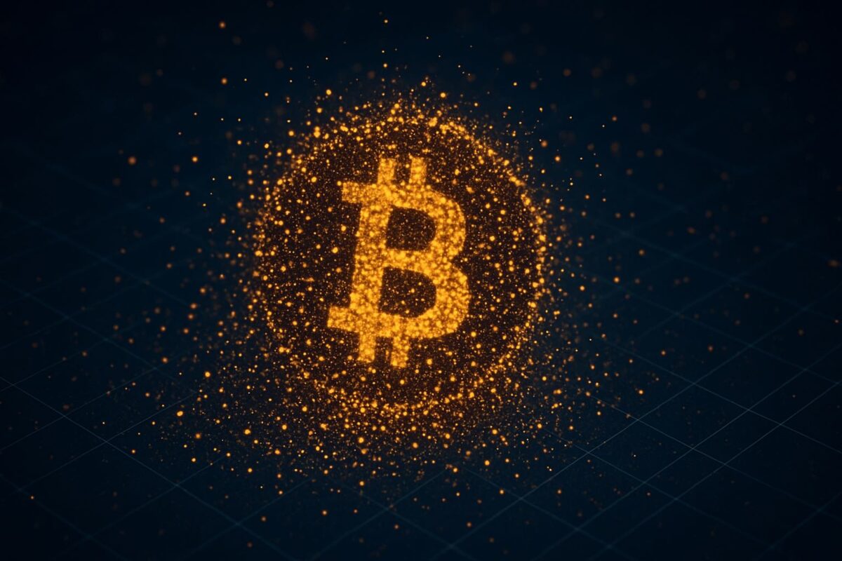 Bitcoin and satoshis visual in My Crypto Guide dark style