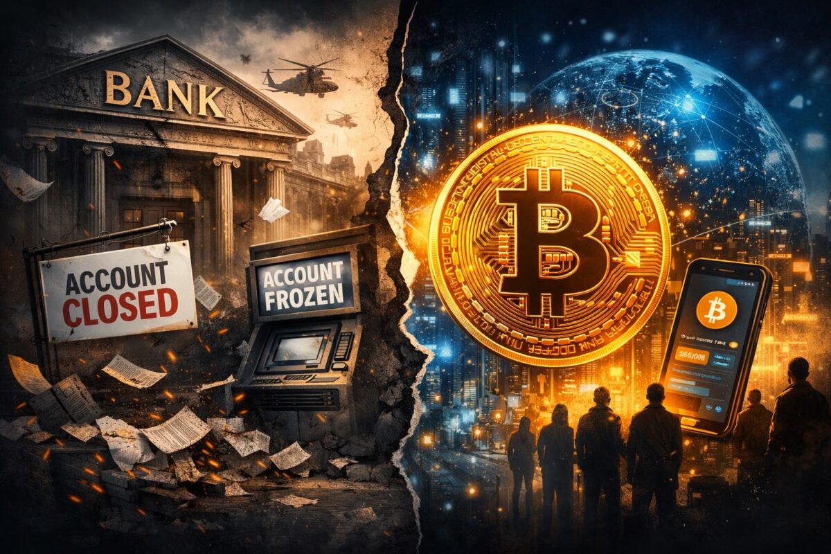 Debanked and how Bitcoin helps illustration