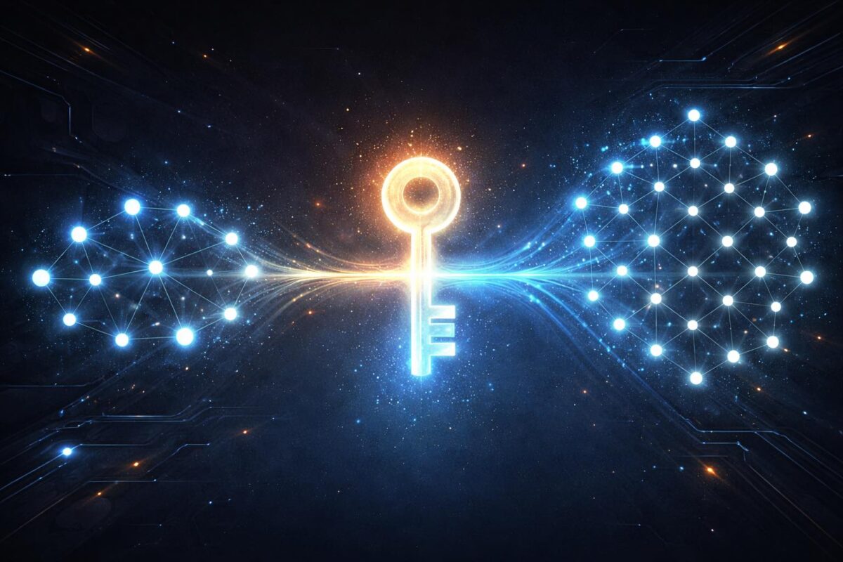 Futuristic illustration representing seed words and crypto wallet recovery